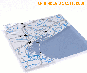 3d view of Sestière di Cannaregio